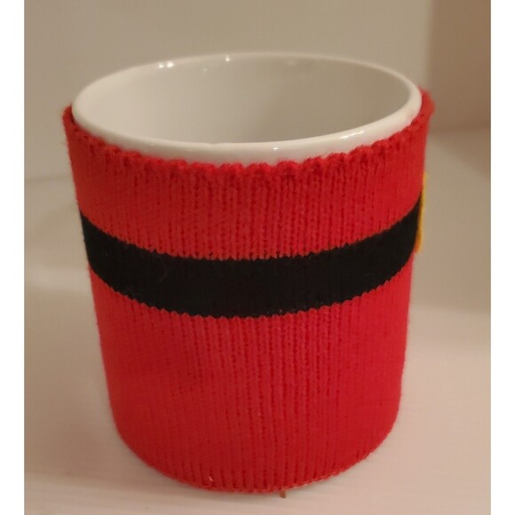 Pier 1 Imports SANTA Coffee Mug Tea Cup Christmas Button On Sweater Removable 4" - Picture 9 of 12